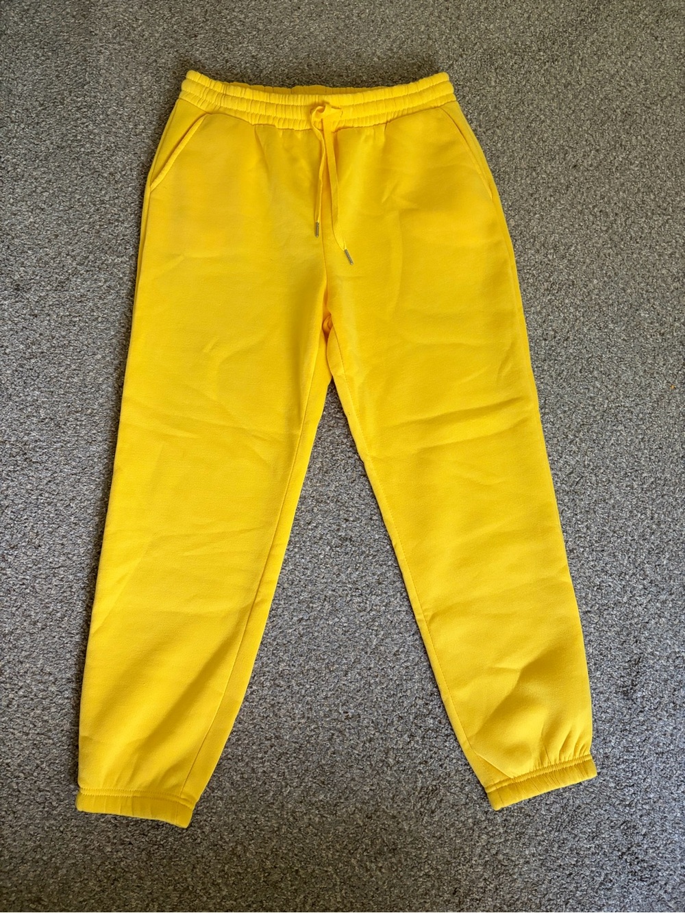 Womenโs Bright Yellow Drawstring Joggers - Unbranded